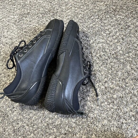 LL Bean Men's Black Leather Mountain Sneaker Shoes Size 10 Lace Up Hiking - Picture 6 of 11